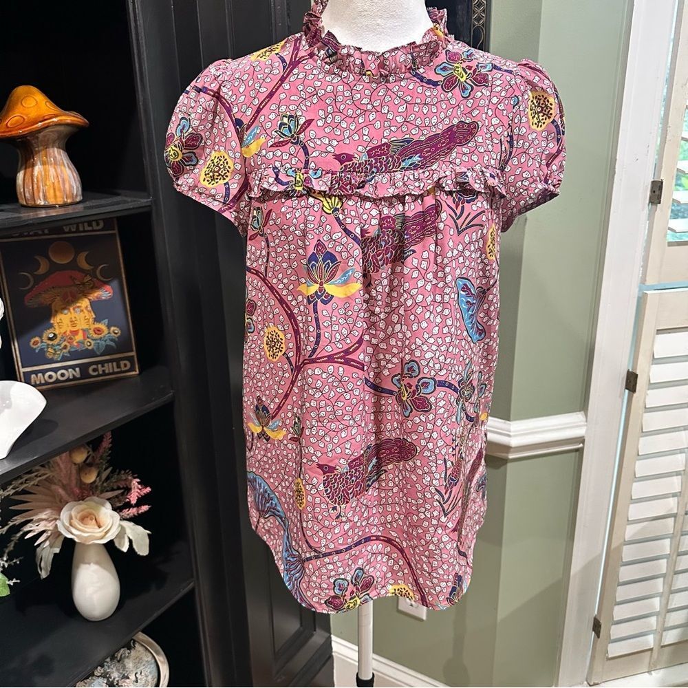 Jade by Melody Tam Pink Ruffle Neck Boho Top – Size Small